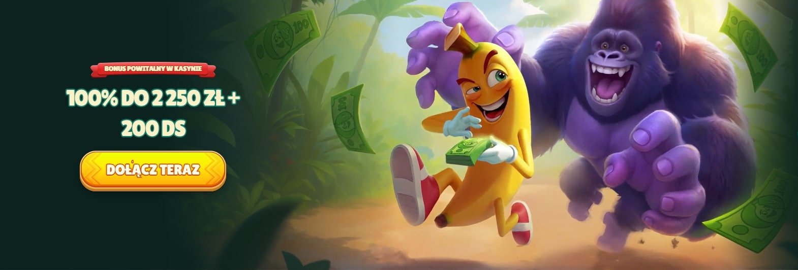 Bonus powitalny w GoKong Casino – 100% do 2 250 zł + 200 Darmowych Spinów