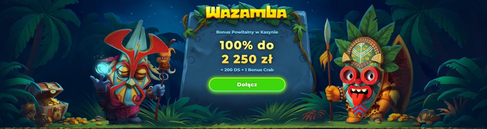 Bonus powitalny Wazamba Casino – 100% do 2 250 zł + 200 darmowych spinów