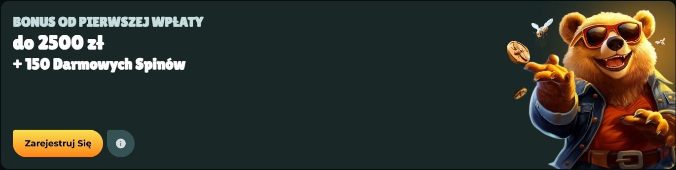 Bonus powitalny Honey Betz Casino – 100% do 2500 zł + 150 darmowych spinów