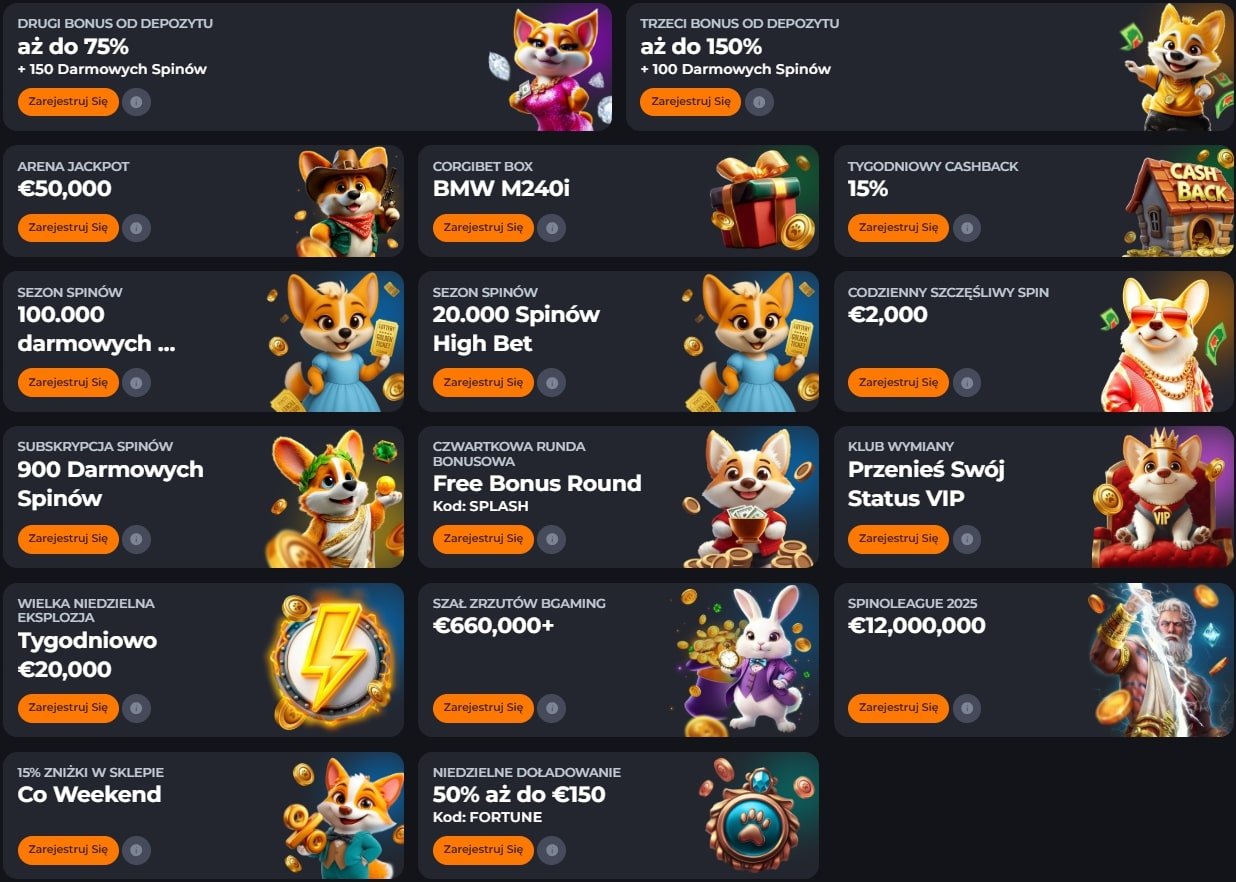 Oferty Corgibet Casino