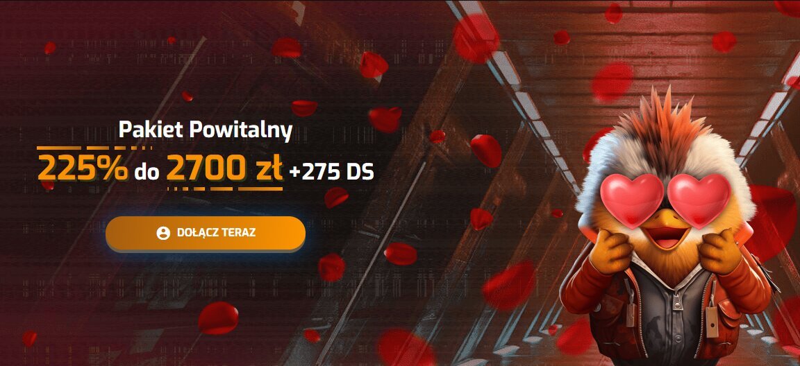 Bonus powitalny Hugo Casino – 225% do 2700 zł + 275 darmowych spinów