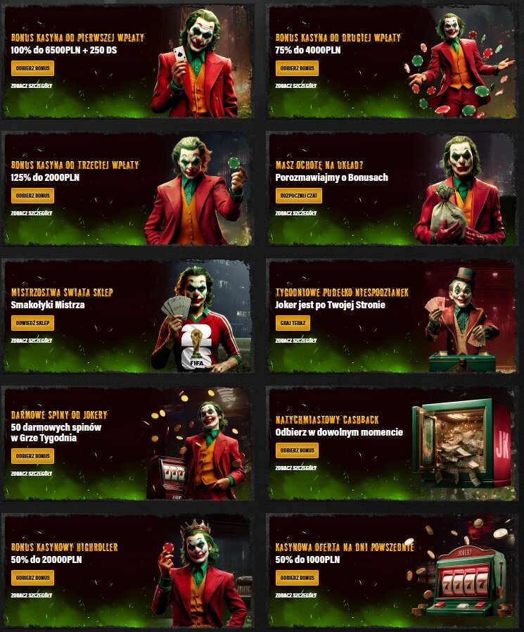 Promocje Jokery Casino – bonusy od depozytu, cashback i nagrody VIP